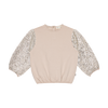 Puff Balloon Sequins Jumper French Grey & Ecru