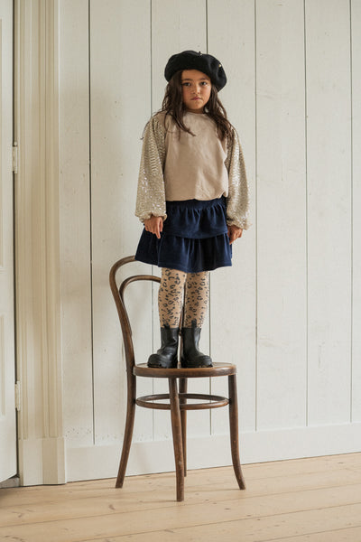 Puff Balloon Sequins Jumper French Grey & Ecru
