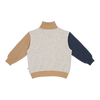 Zip Sweater Stone Color Blocking