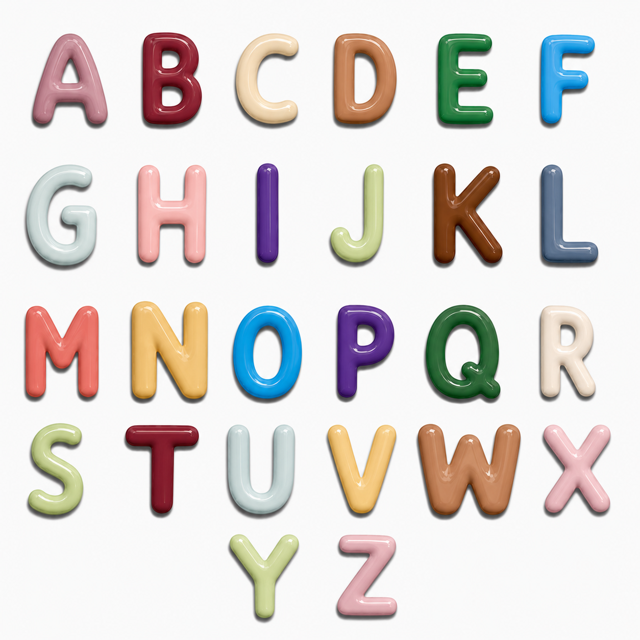 Alfabet ceramiek letters overzicht A-Z