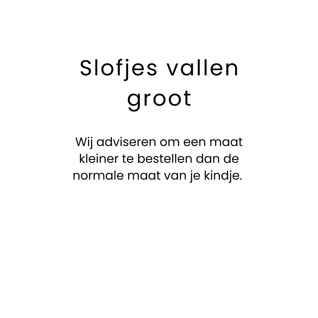 Babyslofjes rose maattabel