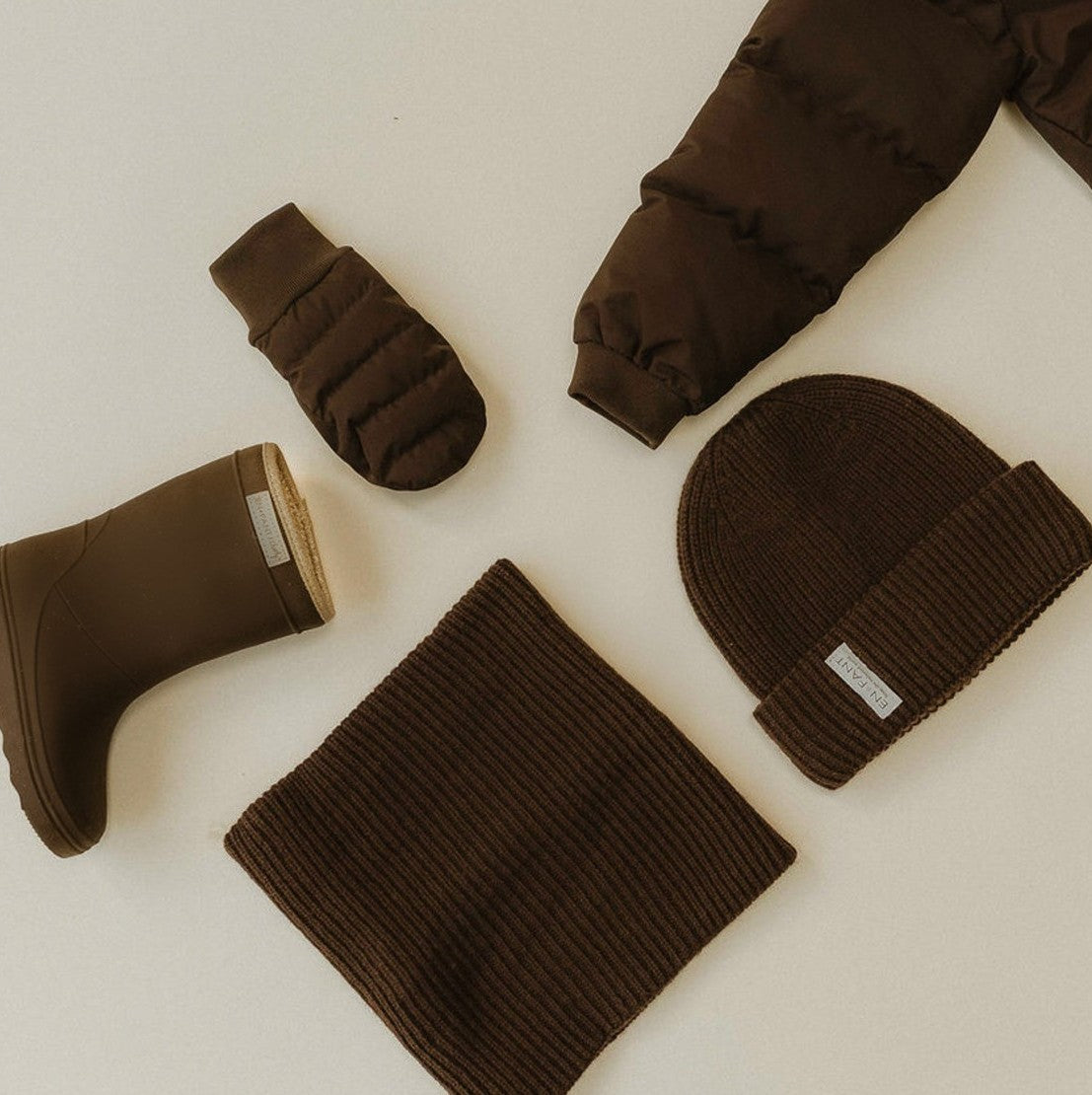 Beanie wol coffee bean enfant
