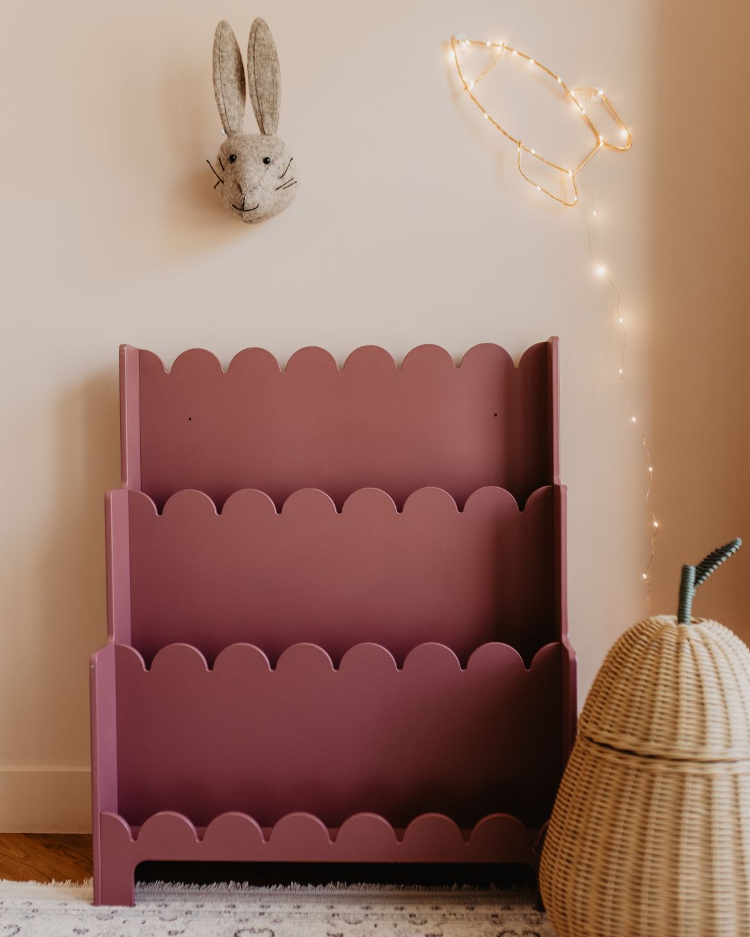 Boekenrek vintage aubergine