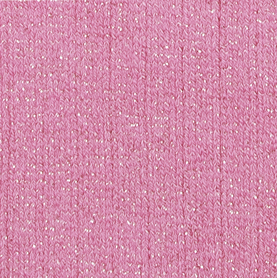 Sokken Ribbed Glitter Rose Bonbon