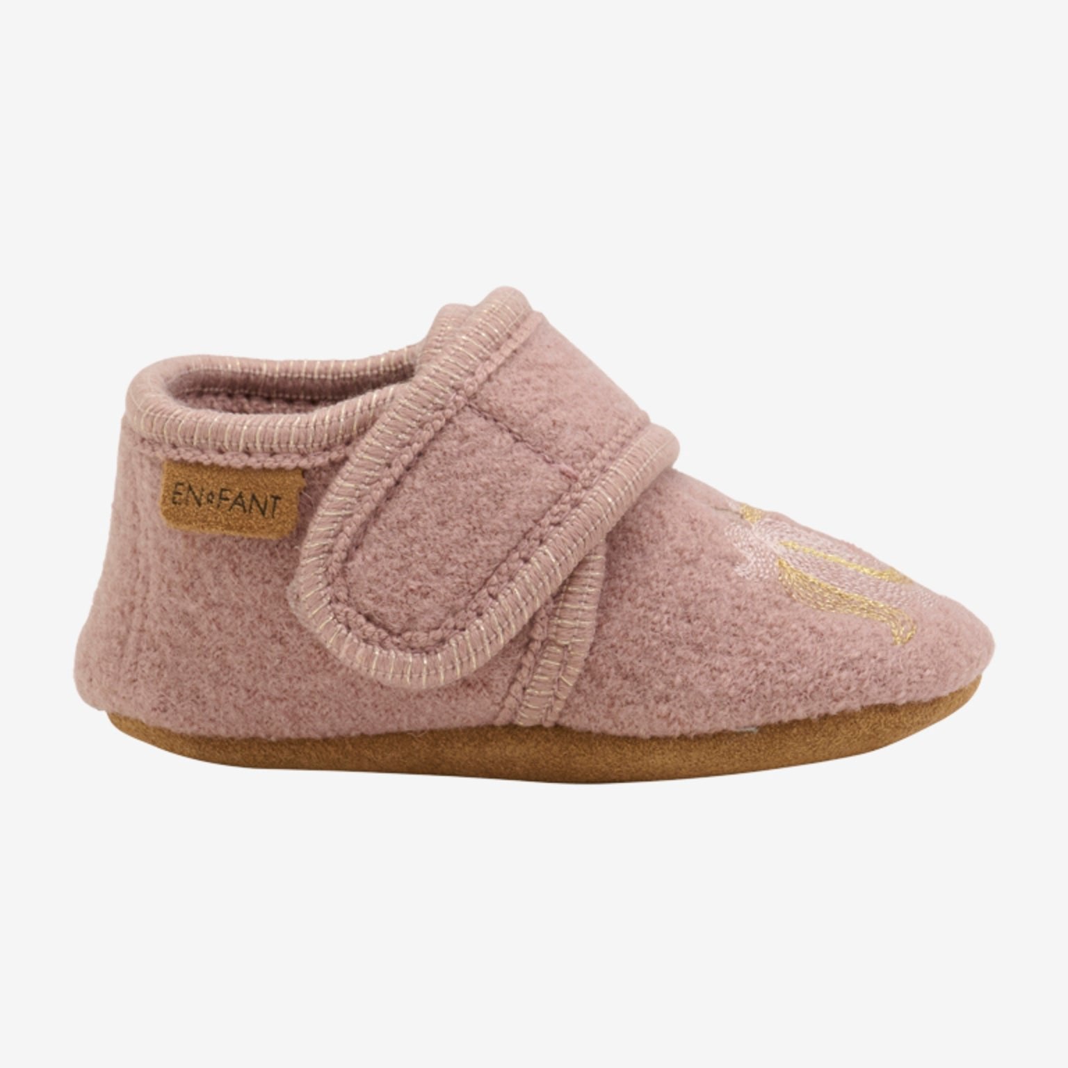 ENFANT babyslofjes geborduurd rose zijkant