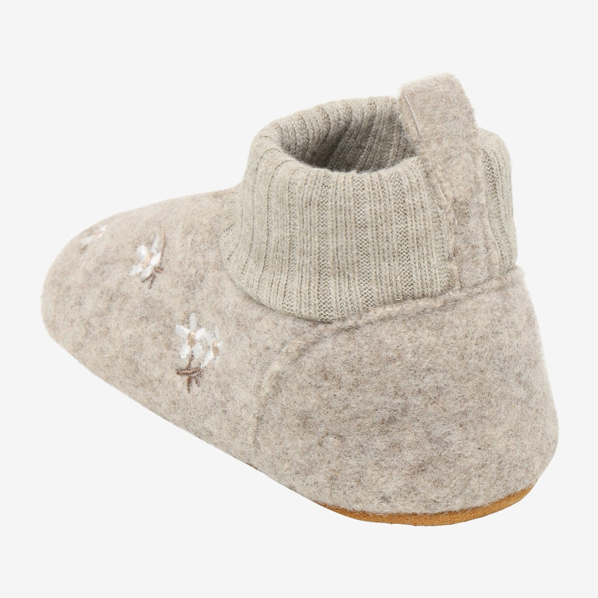 Enfant babyslof sand bloemetje borduur achterkant