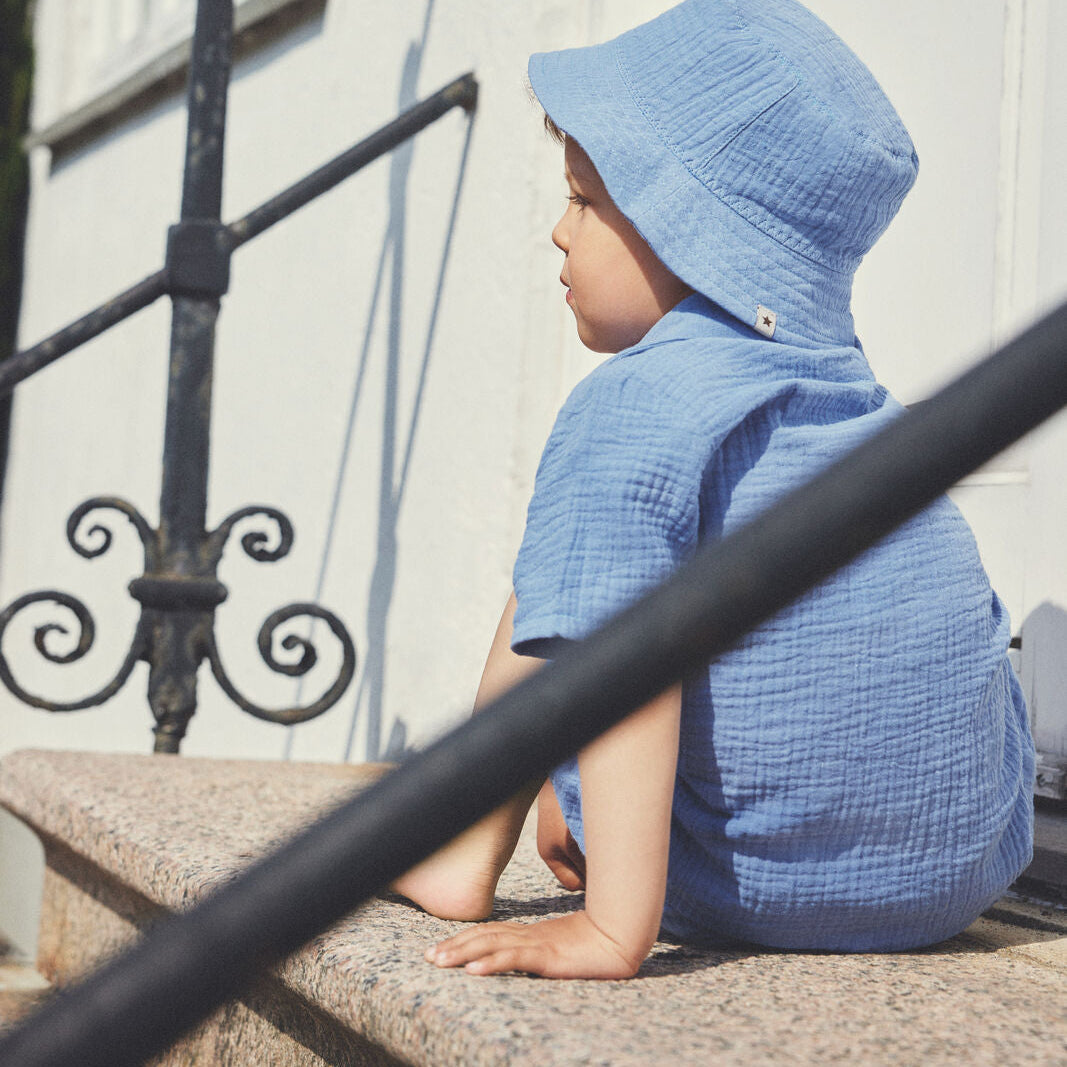Muslin shirt blauw