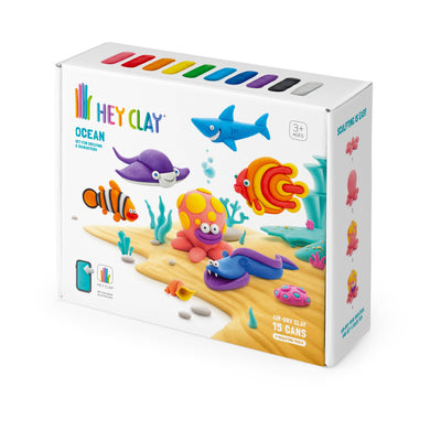 Klein voor kinderen in verschillende potjes en kleuren om mee te knutselen. Deze set bevat vissen om te maken.