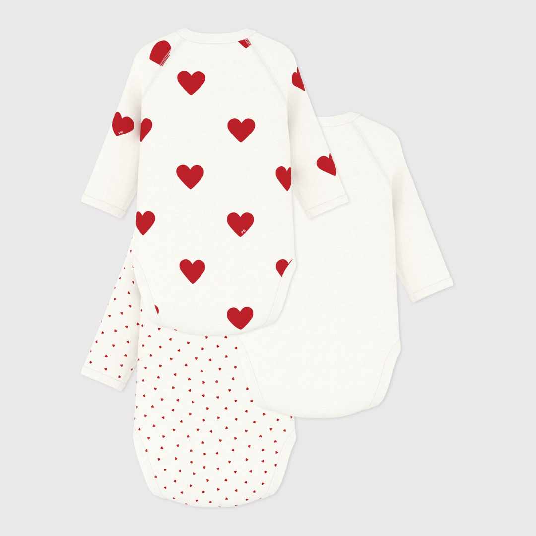 Hartjes romper 3pack LS