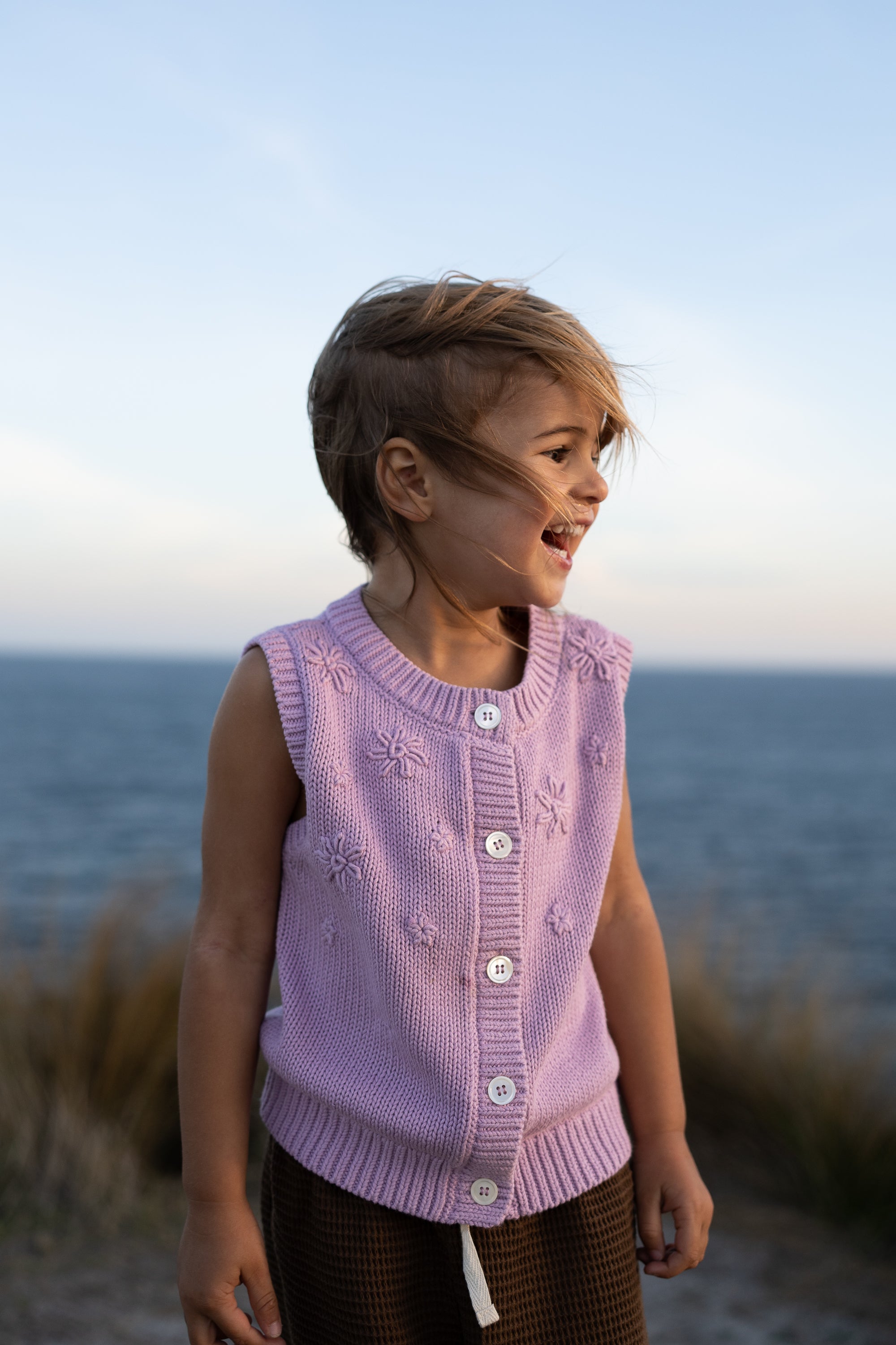 Floral vest mauve