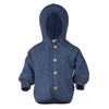 Blauw wolfleece jasje van het merk Engel Natur voor baby's en kinderen.
