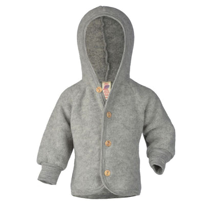 Grijs wolfleece jasje van het merk Engel Natur voor baby's en kinderen.