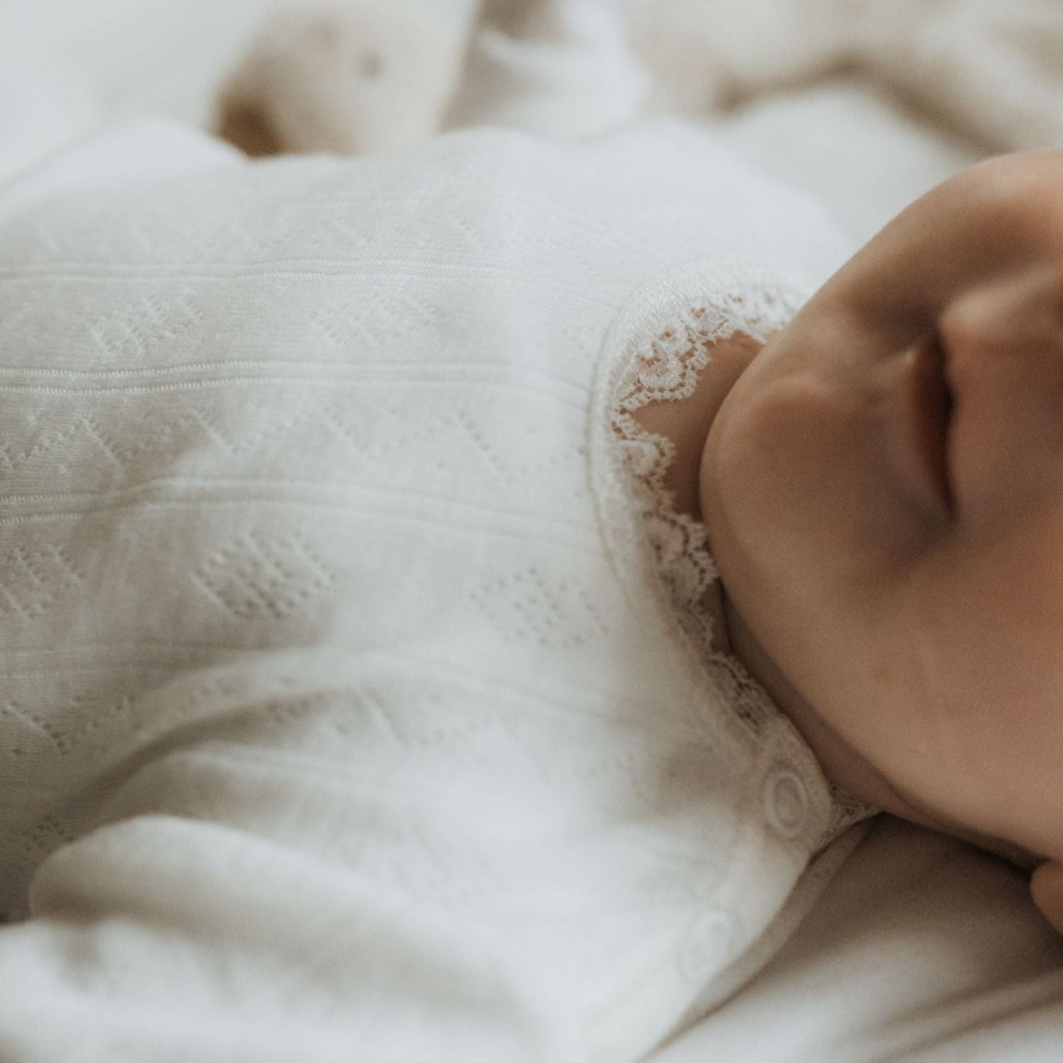 Romper naturel pointelle