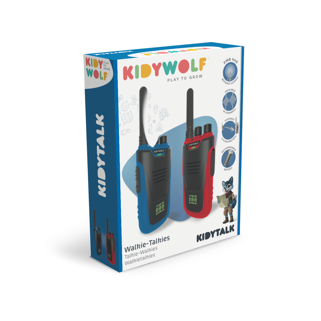 Kidytalk walkie talkie blauw rood