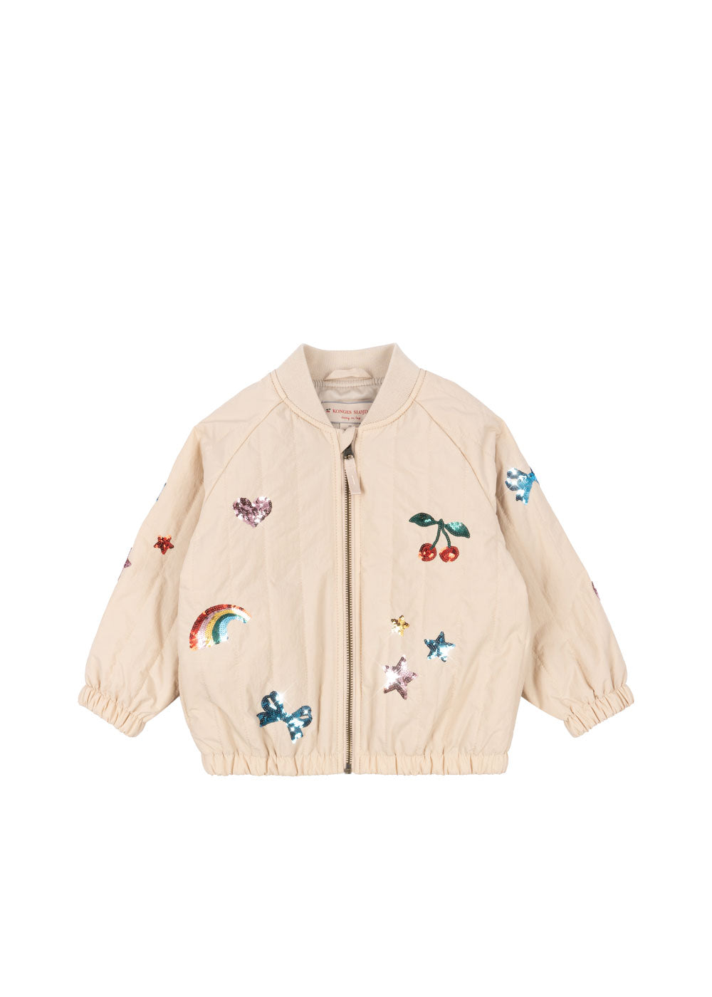 Konges Slojd juno sequin bomber jacket smoke gray voorkant