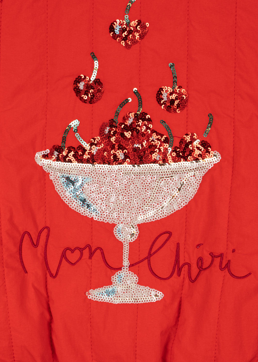 Juno bomber red fiery sequin