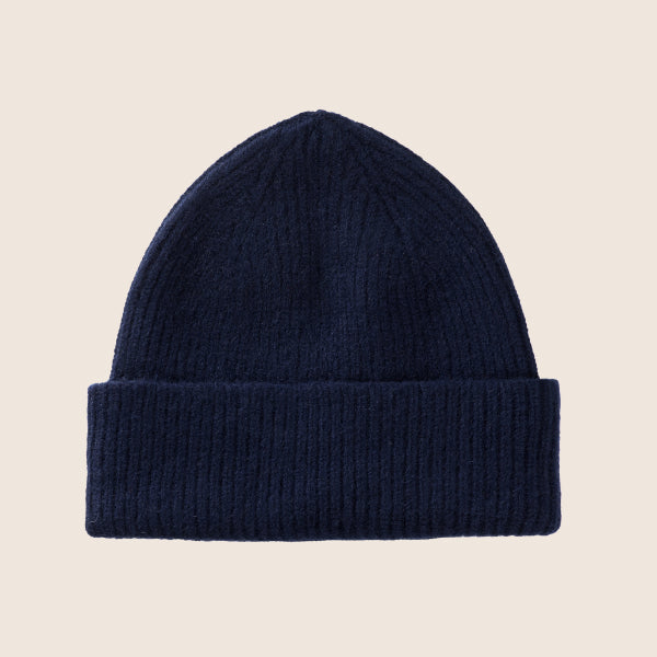 Beanie blauw lambswool