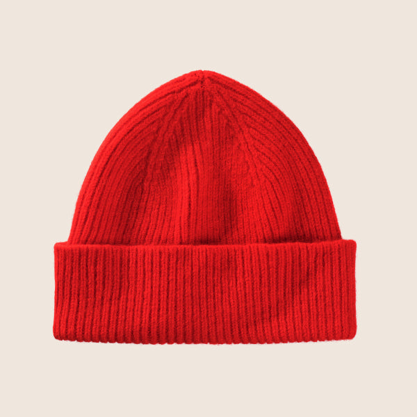 Beanie rood lambswool