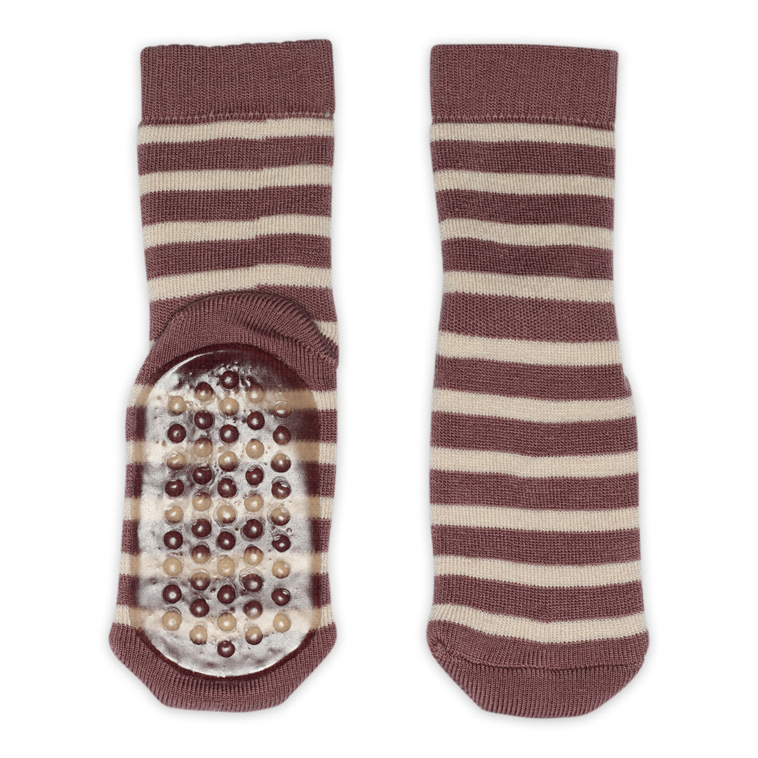 Wollen babysokken anti-slip rose
