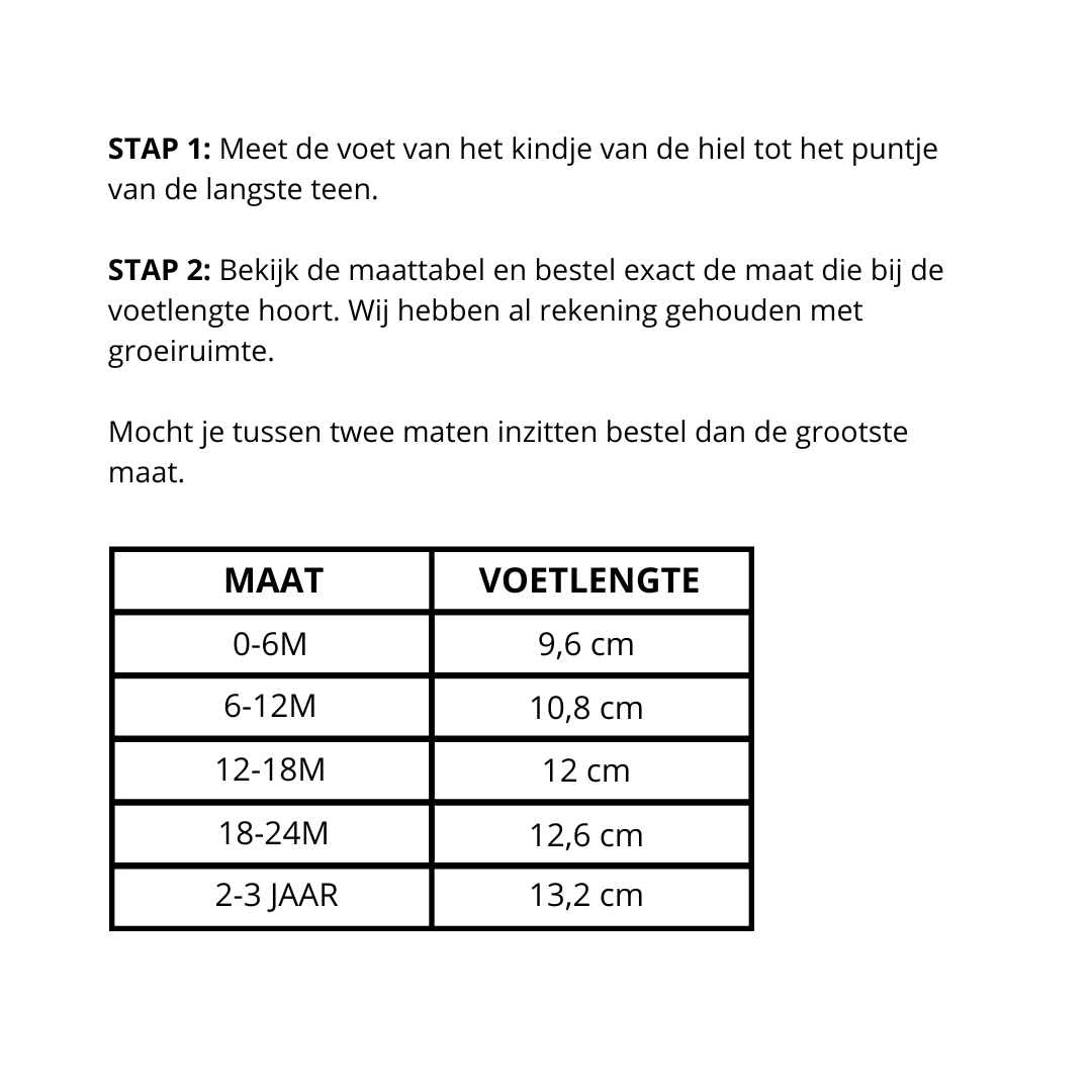 Maatinstructie Slofjes cognac classic kapi Donsje Amsterdam.