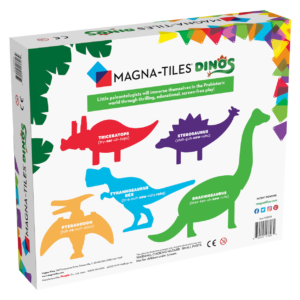 Speelgoed voor kinderen vanaf drie jaar in de vorm van Dino's van het merk Magna Tiles.