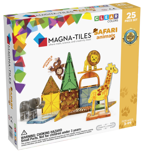Speelgoed voor kinderen vanaf drie jaar in de vorm van Safari Animals van het merk Magna Tiles.