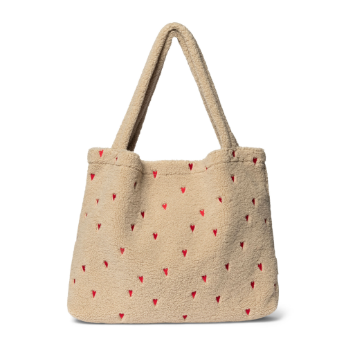 Mom bag hearts teddy ecru