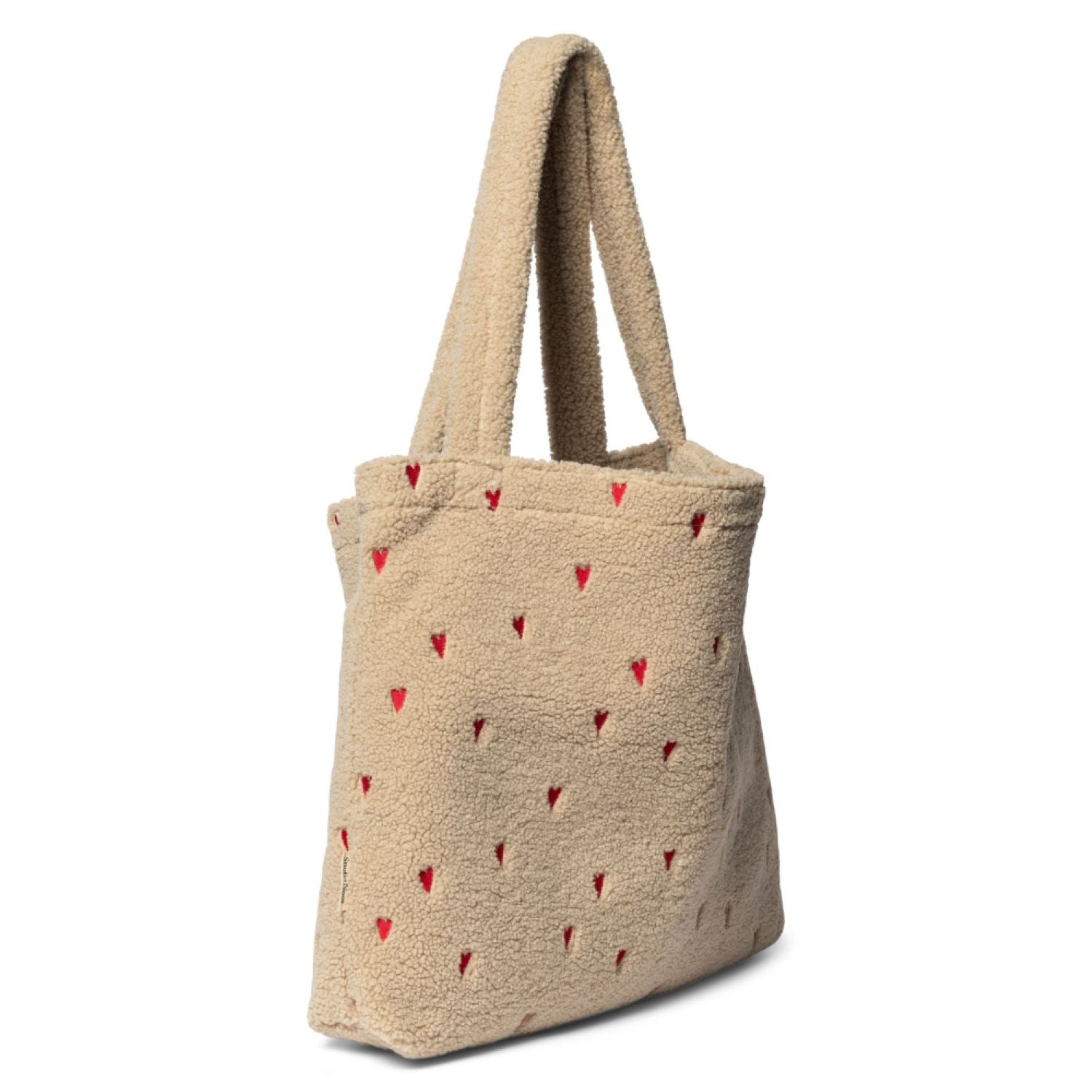 Mom bag hearts teddy ecru