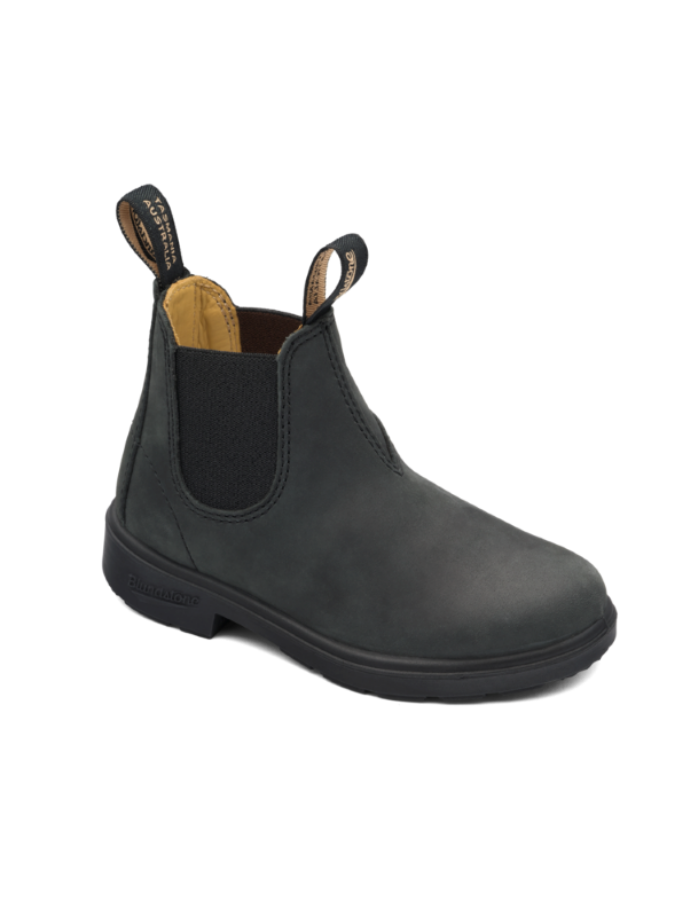 Stoere klassieke Laarsjes (boots) voor kinderen in de kleur Zwart van het merk Blundstone. 