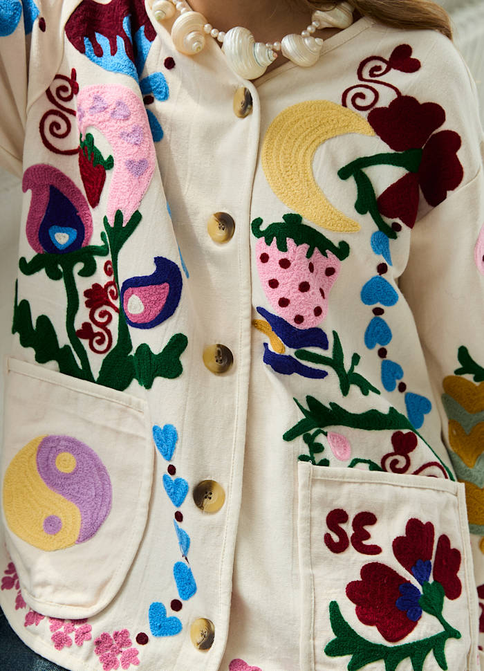 Pre-order Maggie jacket white rose