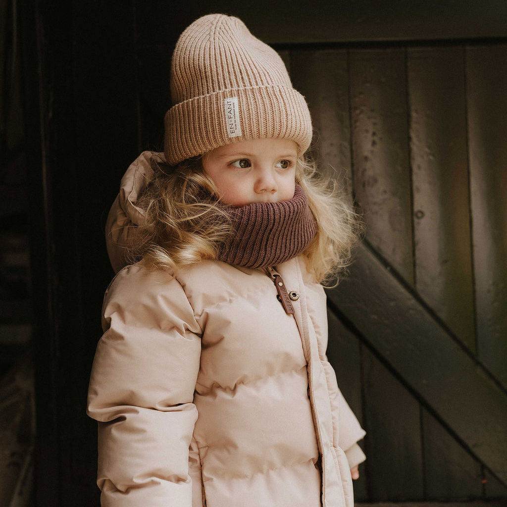 Sjaal wol coffee bean enfant