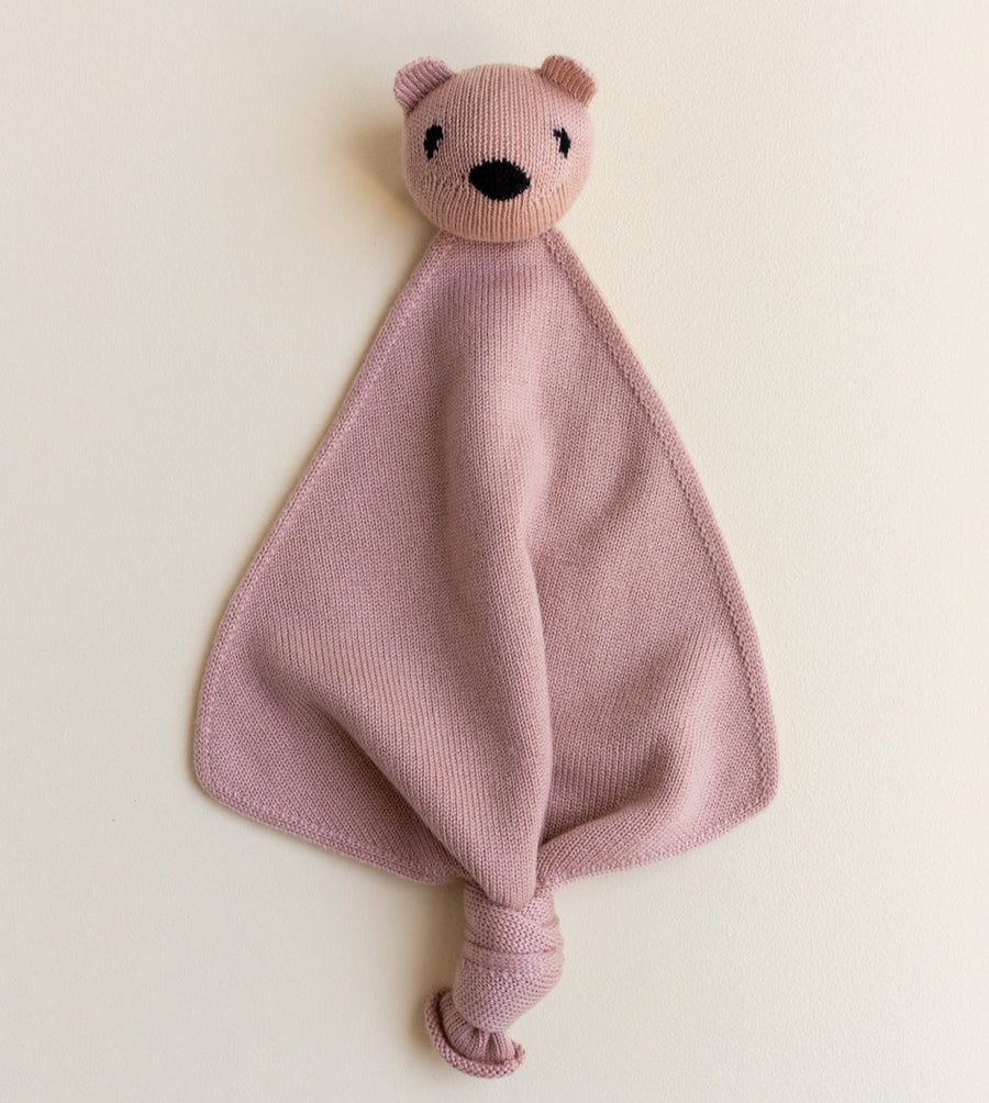 Gebreid speendoekje voor baby's in de kleur Blush / rose van HVID.