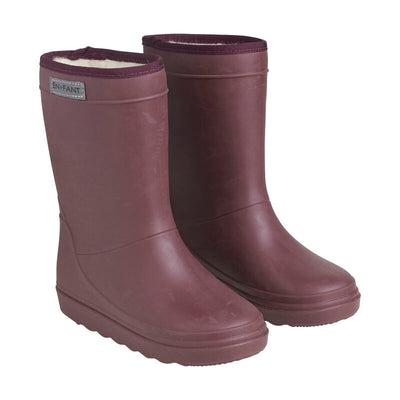 De thermoboots zijn gevoerd met wol aan de binnenzijde. De regenlaarzen zijn van ENFANT en fig van kleur.