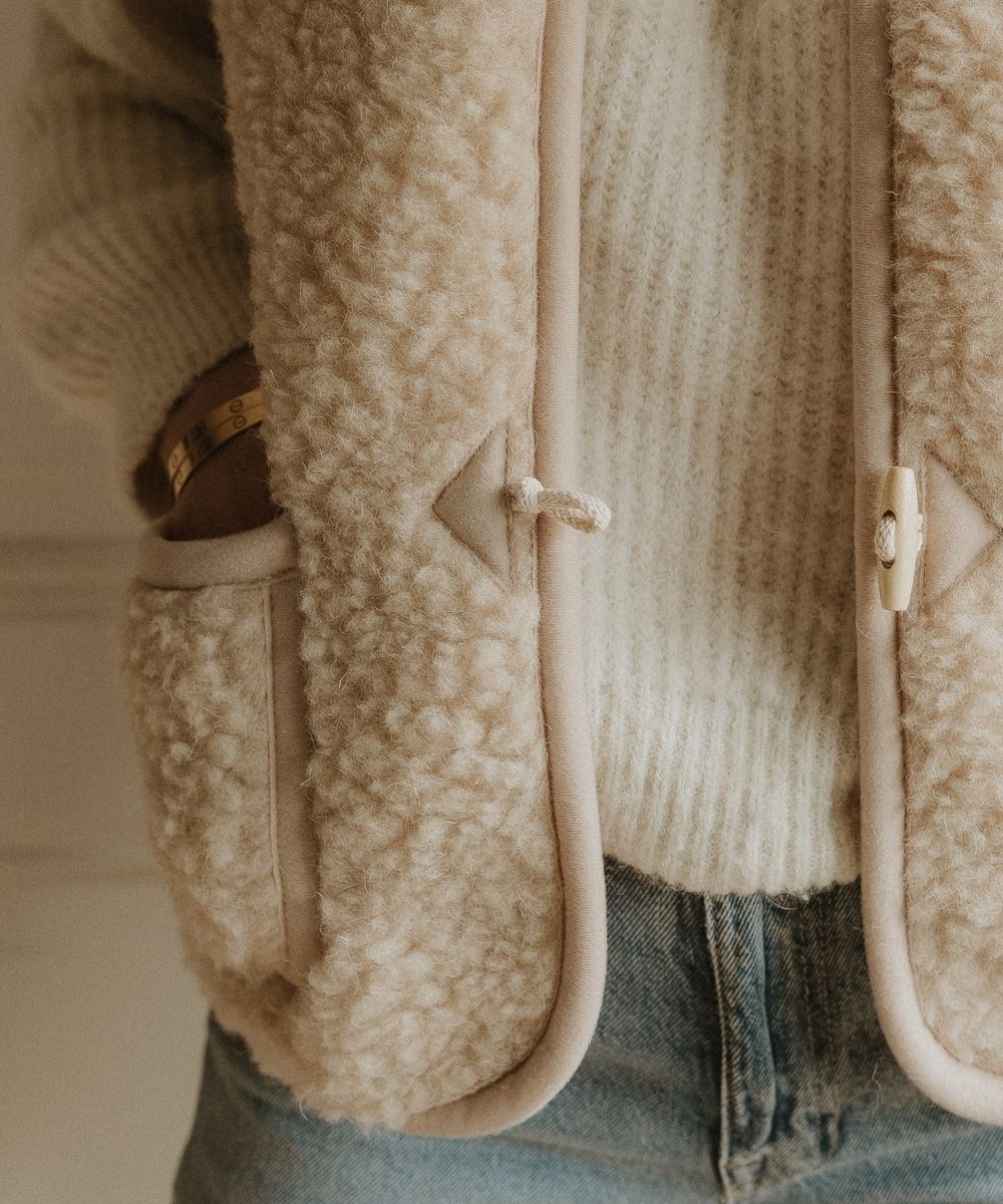 Bodywarmer 100% wol beige
