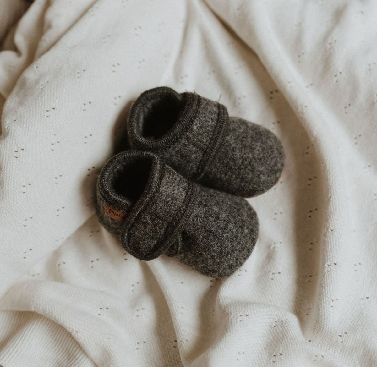 Babyslofjes wool grijs - Charly's
