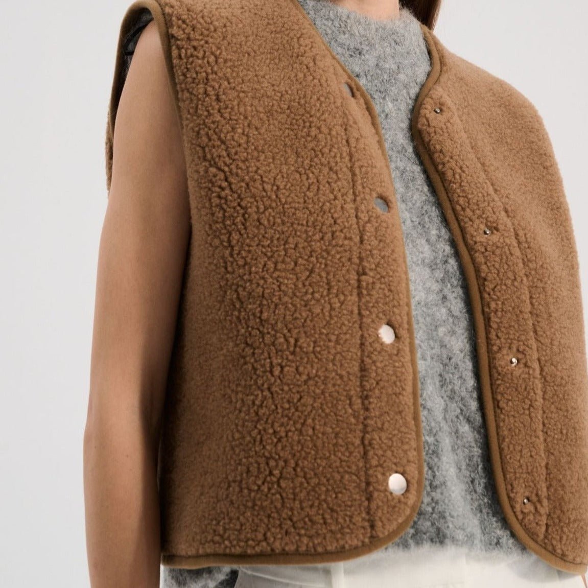 Bodywarmer teddy brown adult - Charly's