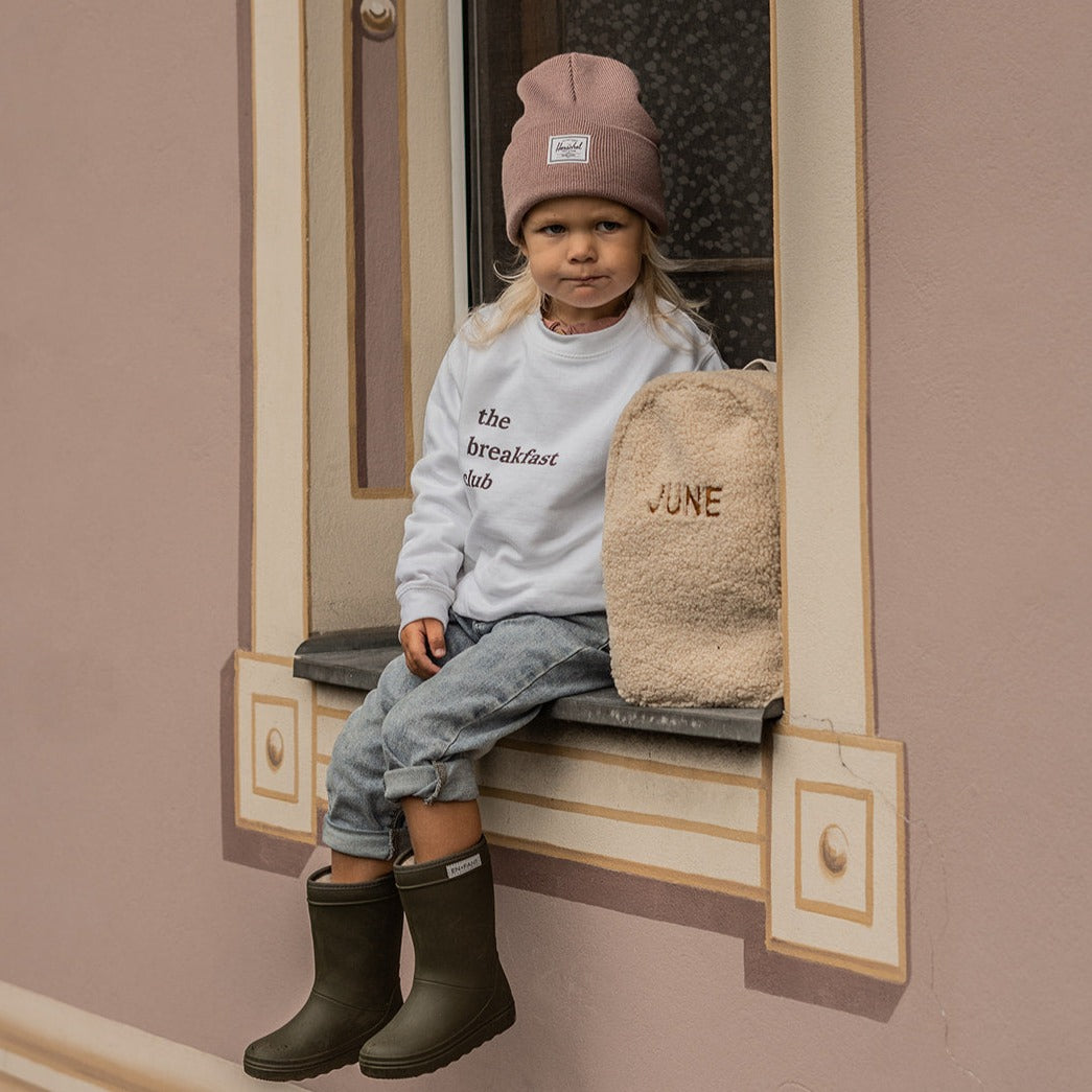 Witte trui met the breakfast club tekst aan de voorzijde voor kinderen / baby's 1.