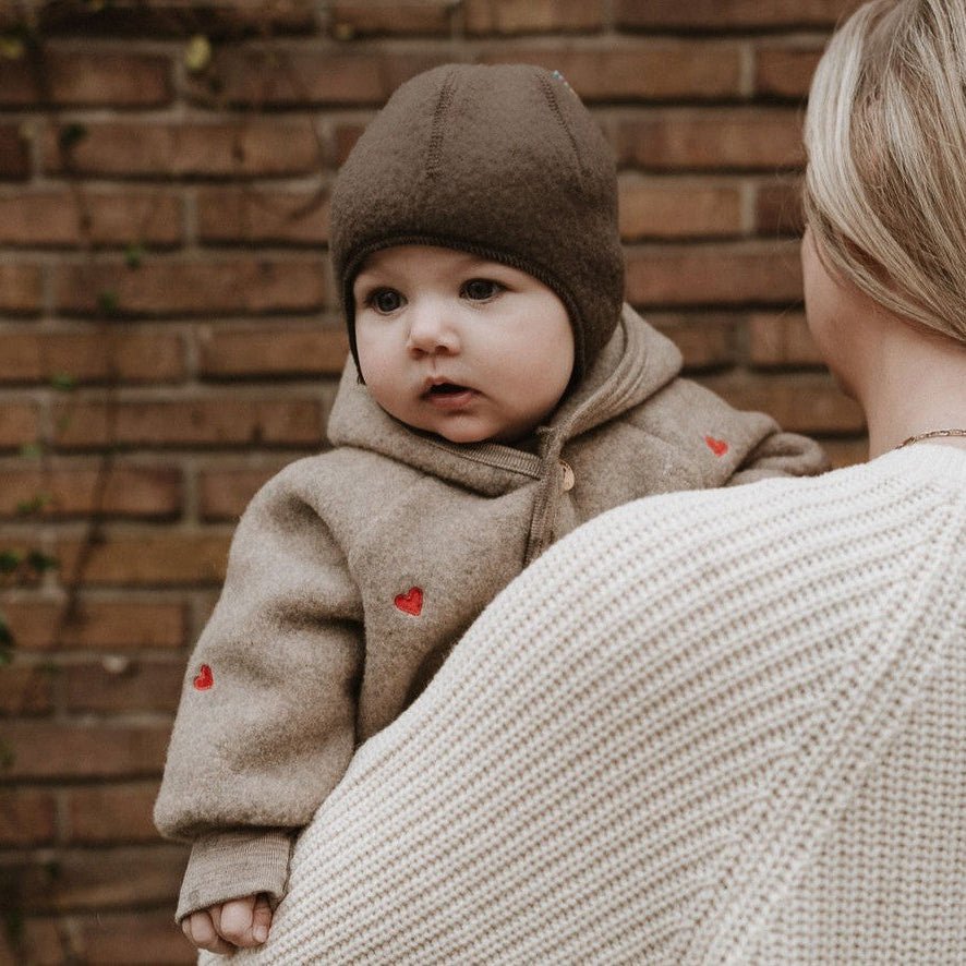 Fleece strikmutsje bruin - Charly's