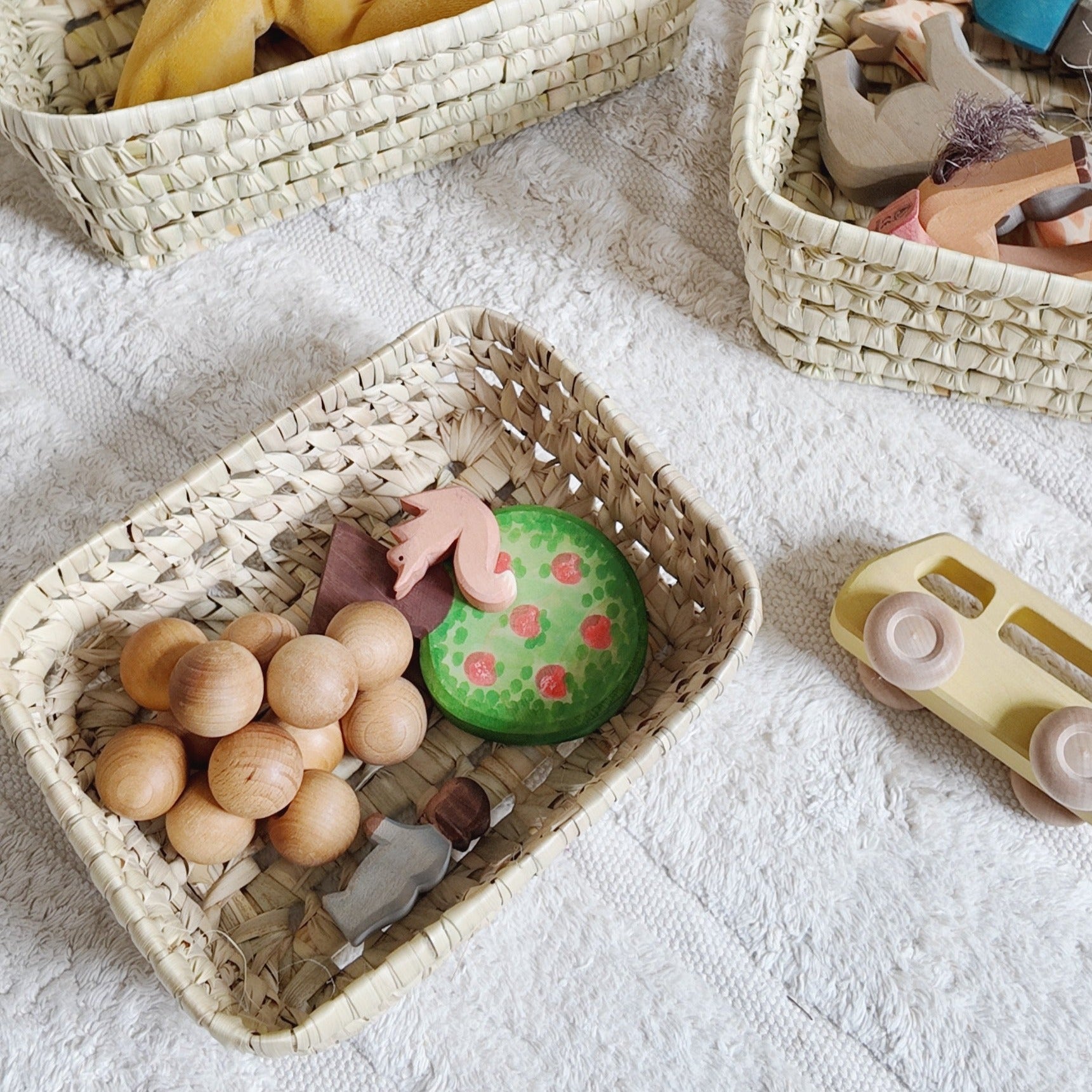 Handgevlochten palmmand klein - Charly's