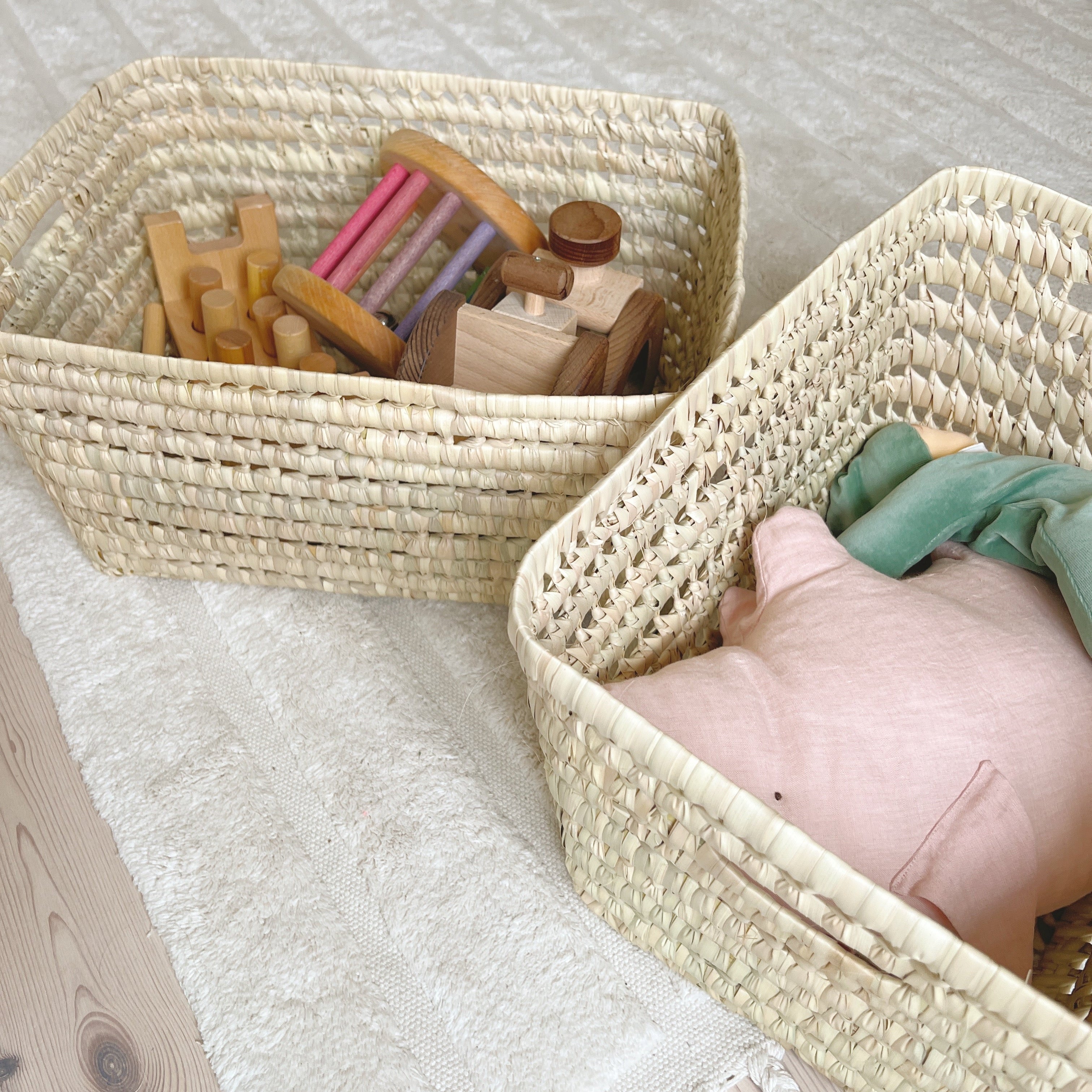 Handgevlochten palmmand middelgroot - Charly's