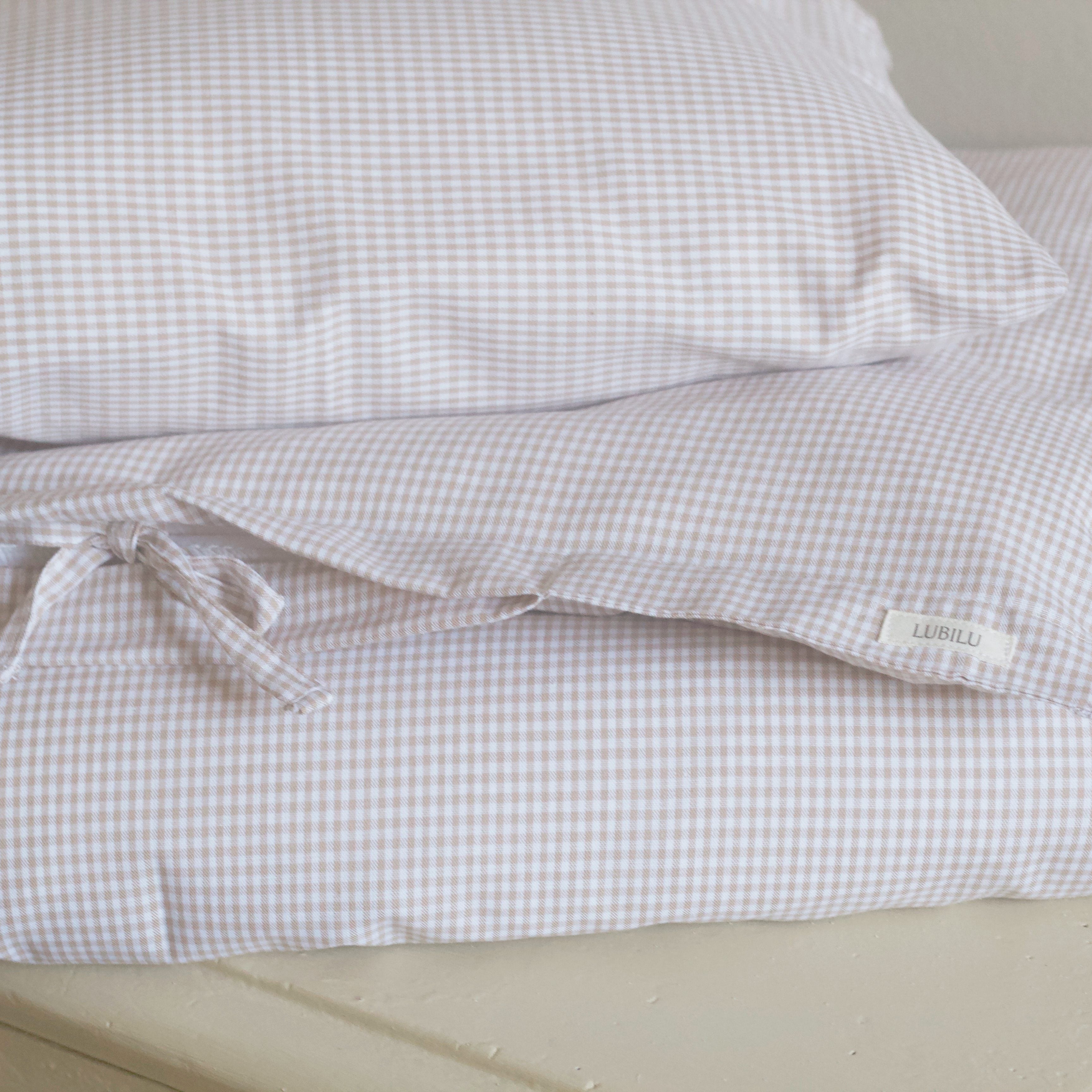 Junior bedset beige ruitjes - Charly's