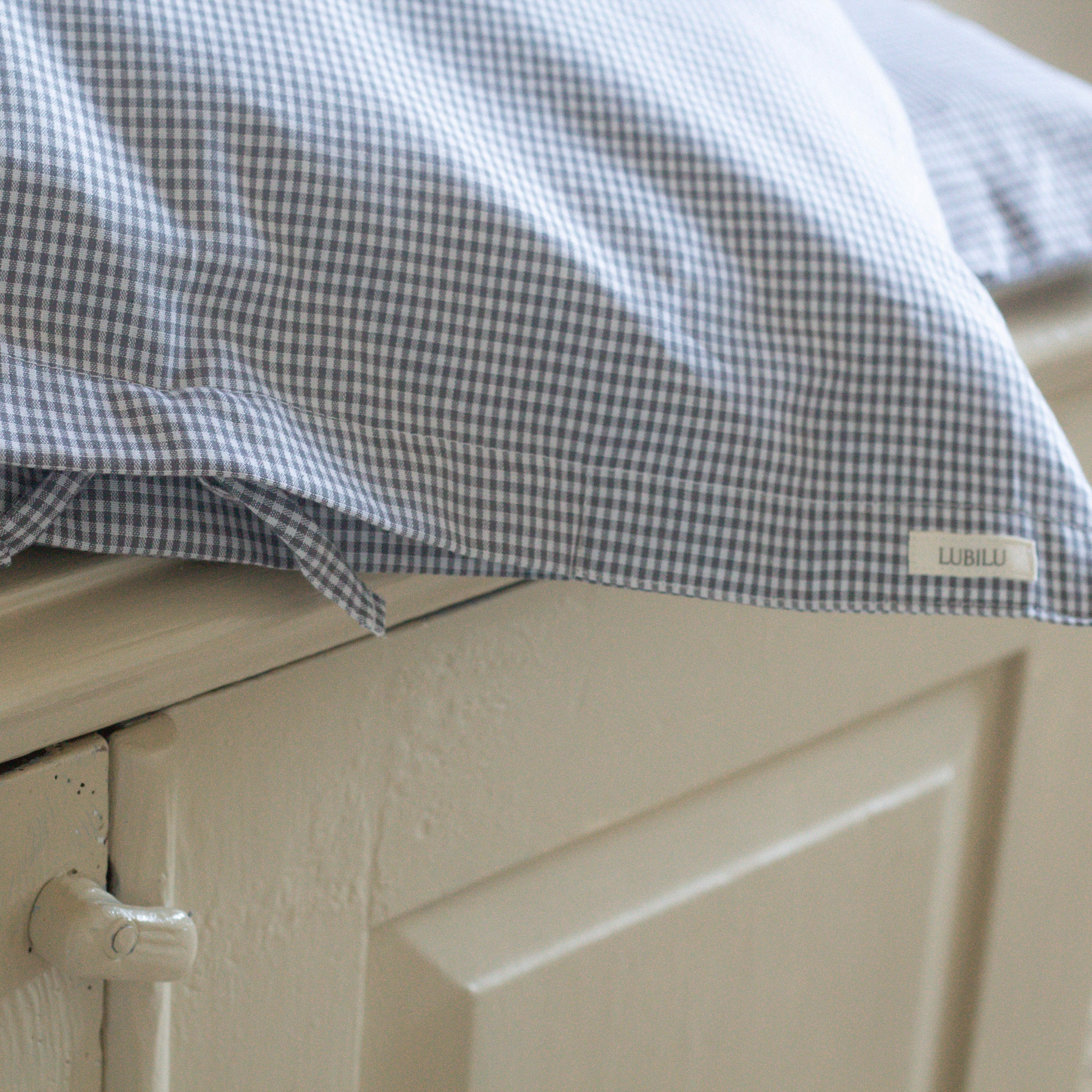 Junior bedset grijs ruitjes - Charly's