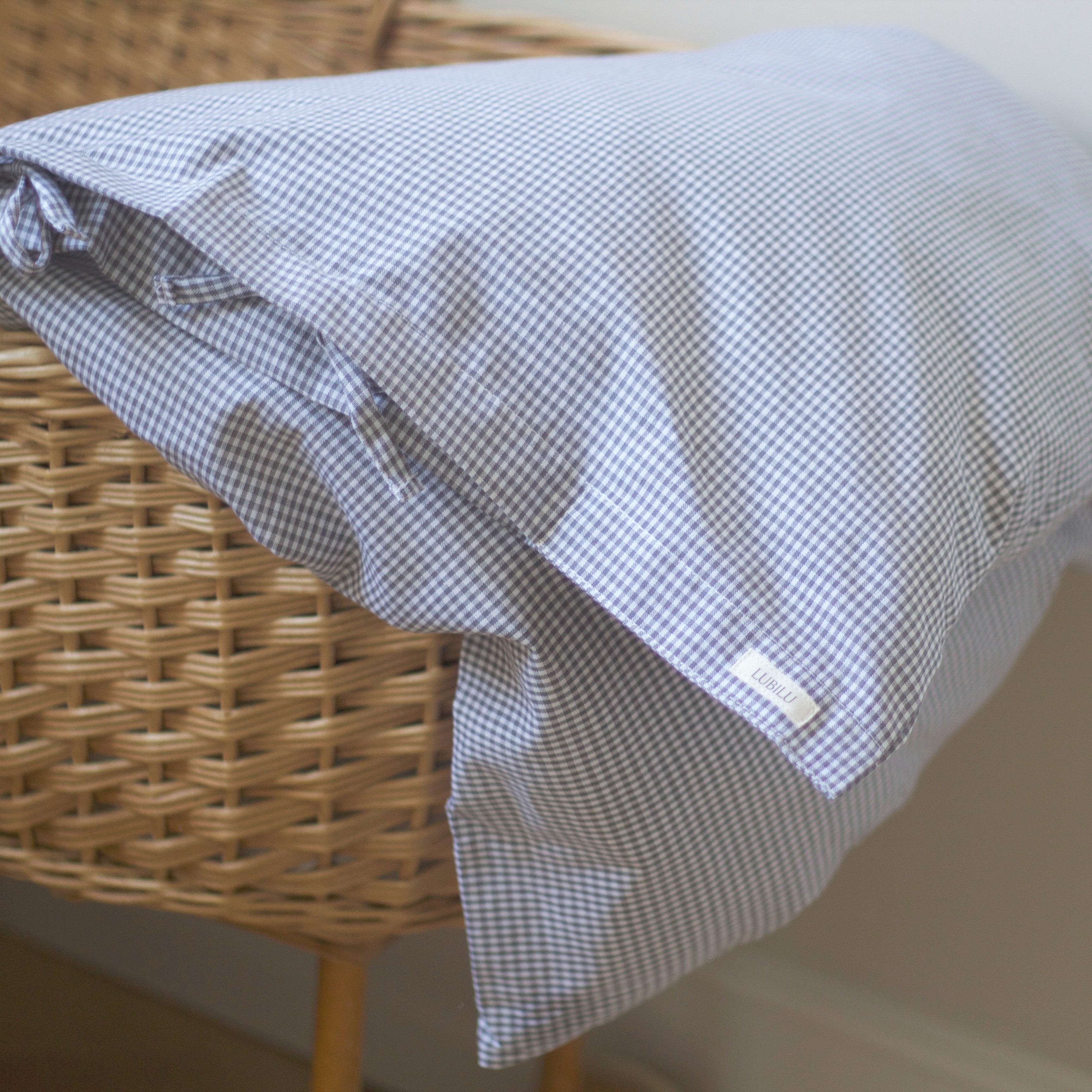 Junior bedset grijs ruitjes - Charly's