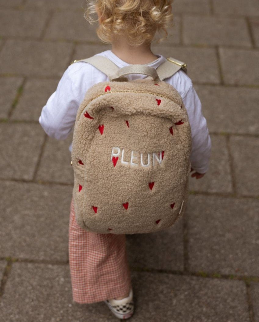 Rugzak teddy hartjes ecru - Charly's