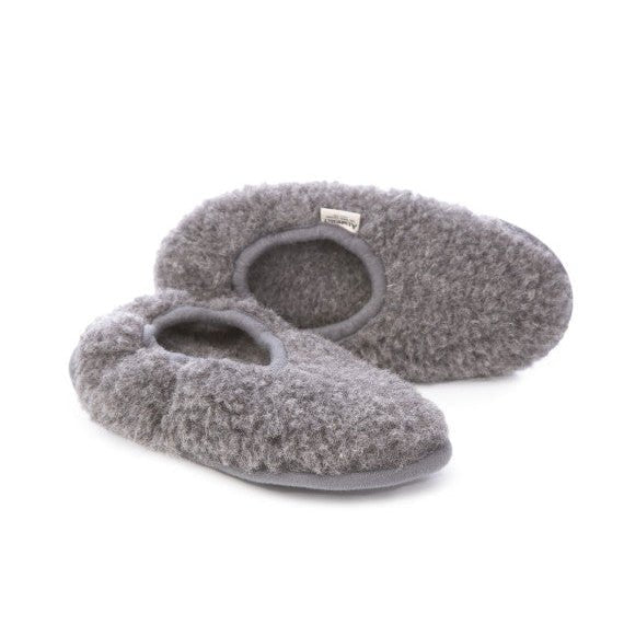 Slof donkergrijs wol - Charly's