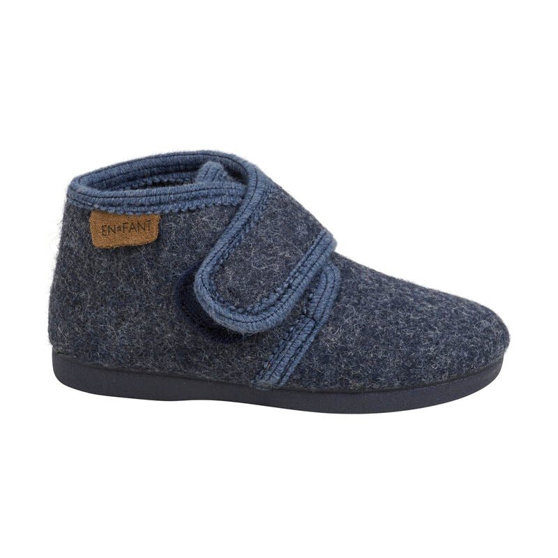 Slof harde zool navy melange - Charly's
