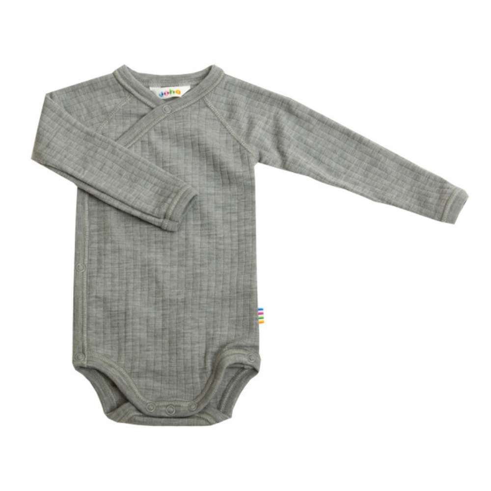 Wikkelromper merino wol grijs - Charly's