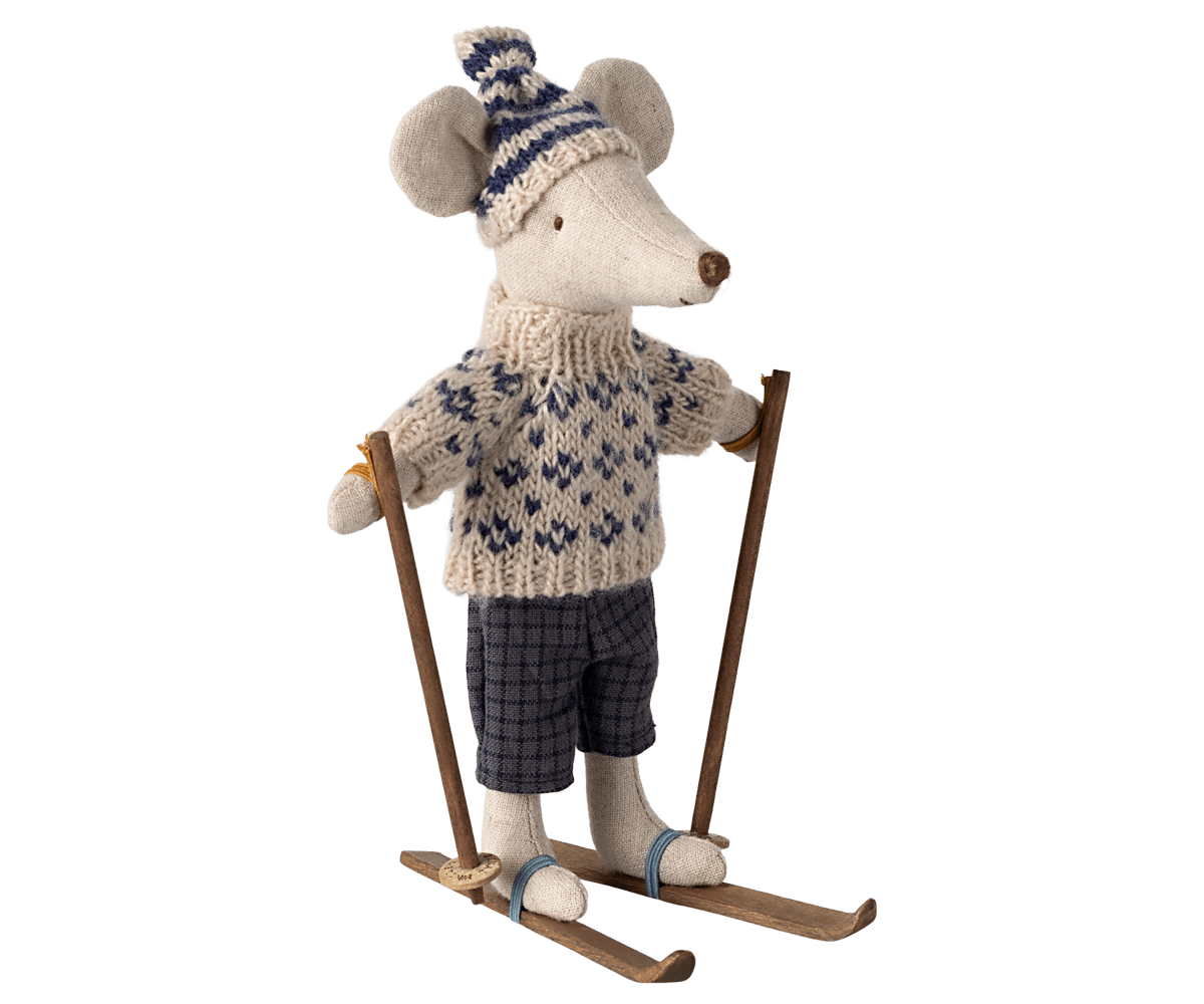 Winter mouse dad, with ski set - Charly's