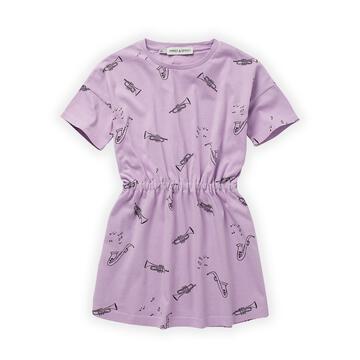 Tshirt dress musica print lilac