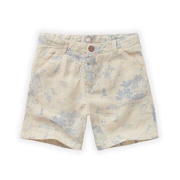 Sproet & Sprout Linen chino short cinque terre print